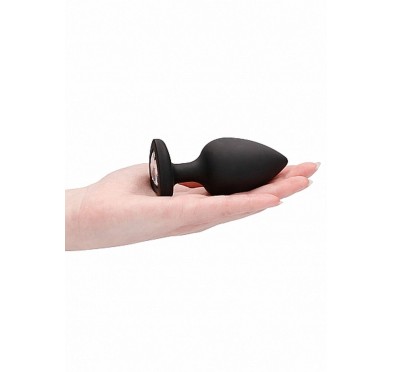 Diamond Heart Butt Plug - Extra Large - Black